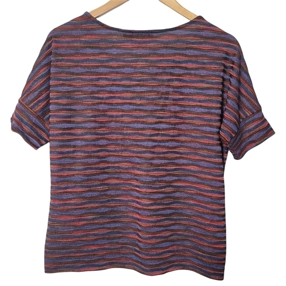 The Limited Multicolored Striped Short Sleeve Blouse - Picture 6 of 8